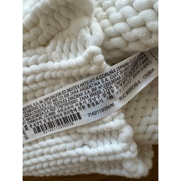 Zara white Chunky cropped sleeveless sweater Size Medium $60 - Picture 6 of 7